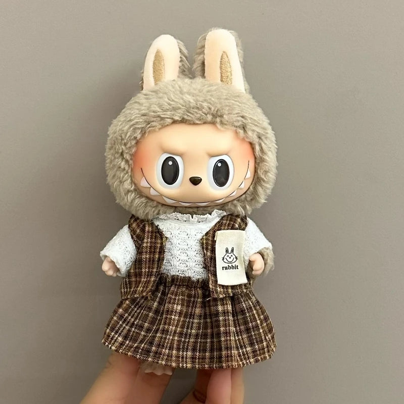 Labubu Doll Clothes Set for V1/V2 — Strap Pants & Cute Skirt Overalls with Accessories, Toy Gift for Kids