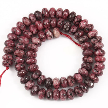 Natural Stone Rondelle Beads - 5x8mm Tourmaline, Citrine & Quartz Loose Beads for DIY Bracelets