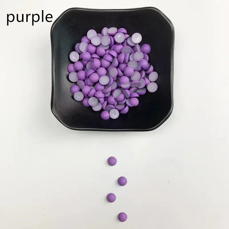 ABS Flat Half Round Beads - 6mm & 10mm Matte Plastic Beads for Clothing Accessories