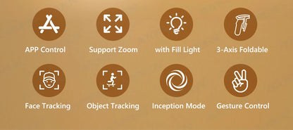 HQ6 3-Axis Gimbal Handheld Stabilizer – With Fill Light, Face Tracking, Anti-Shake for Android & iPhone Video Recording