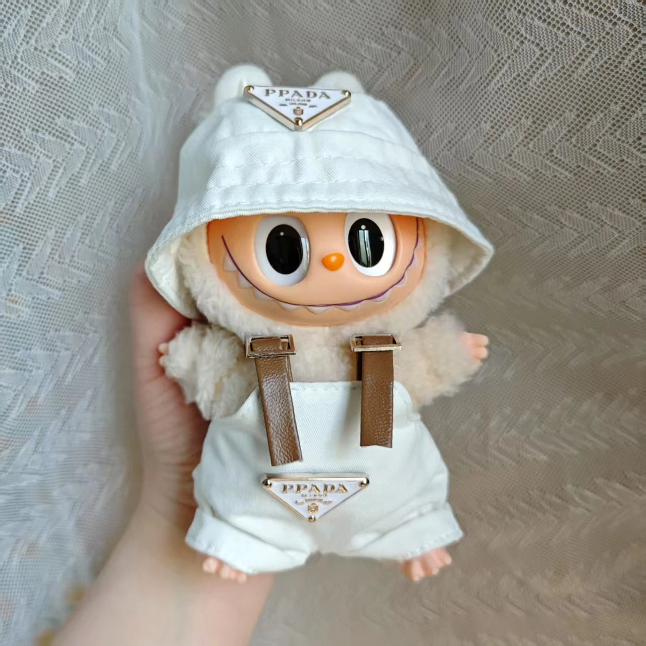 17cm Labubu Mini Doll Clothes Set – Outfit, Hat, Bag & Shoes, Accessories for Sitting & Party Game Toys