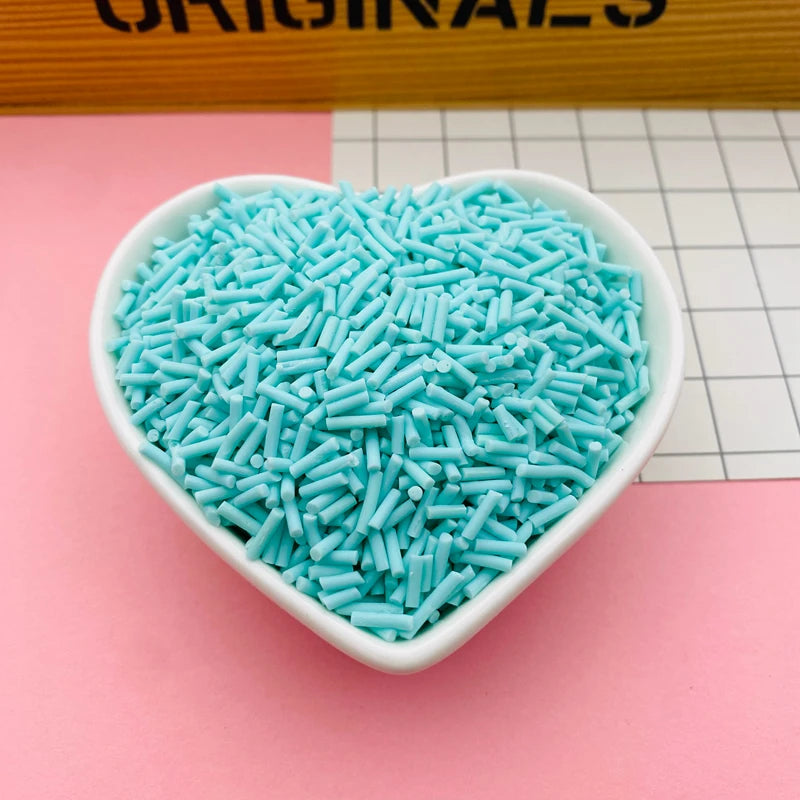 100g Colorful Long Clay Sprinkles – 5-6mm DIY Craft Decorations for Phone Deco & Creative Projects
