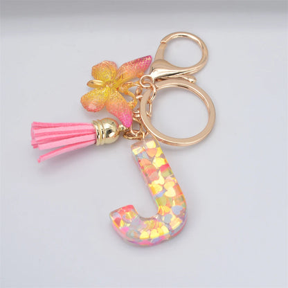 A-Z Letter Metal Keychain - Personalized Initial Car Key Ring & Name Gift
