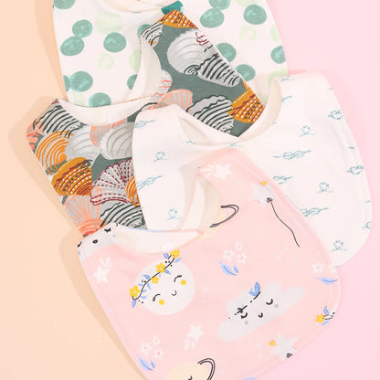 Cotton Baby Bib Set - Adjustable Soft Infant Feeding Bibs Burp Cloths Bandana Scarf for Boys & Girls