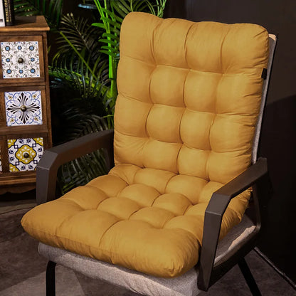 Vintage-Style Quilted Plush Seat Cushion – Soft Polyester Ergonomic Hand-Washable Pad in Teal & Yellow