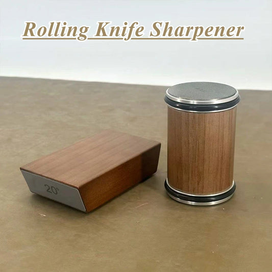 Rolling Knife Sharpener & Magnetic Holder – Diamond Sharpening Stone Kit with 15° and 20° Angle Rollers for Kitchen