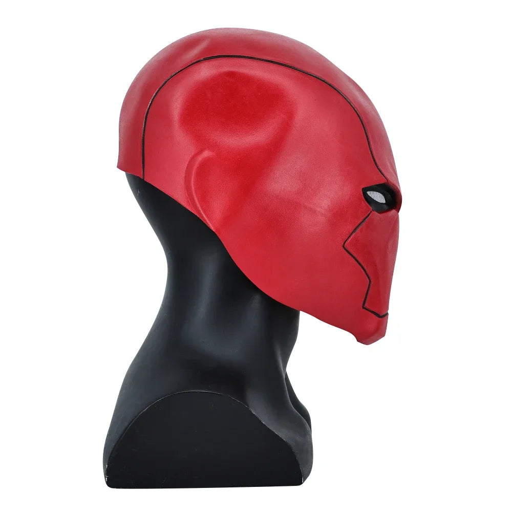 Red Hood Superhero Cosplay Mask — Latex Helmet for Adults, Halloween, Carnival & Masquerade Costume Prop