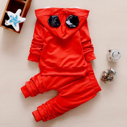 Boys Spring & Autumn Clothing Set – Mickey Cotton Hooded Coat, T-shirt & Pants 3PCS Casual Sportswear