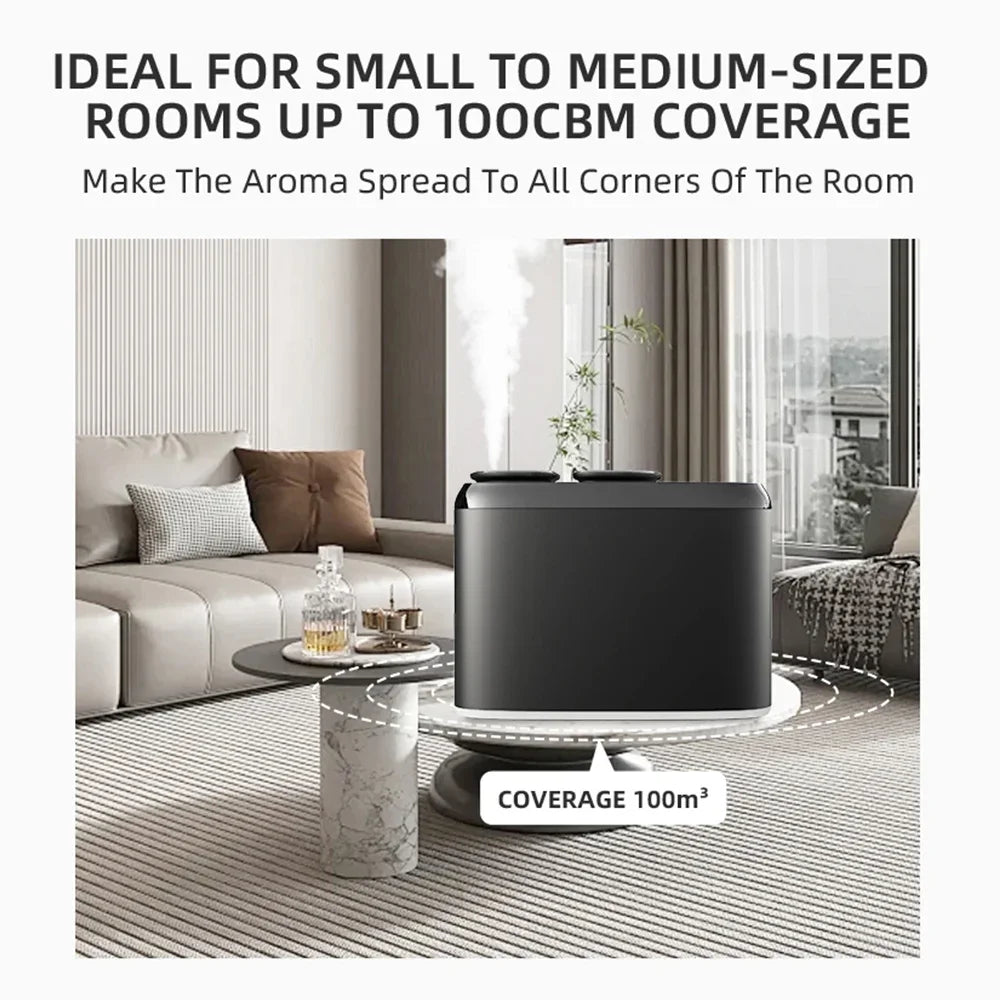 Electric Dual Nozzle Aroma Diffuser – Bluetooth-Controlled Home Fragrance & Essential Oil Scent Distributor, Waterless Operation