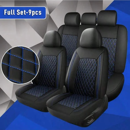 Universal PU Leather Driver Seat Cover - Single-Line Diamond Grid Car Seat Protector