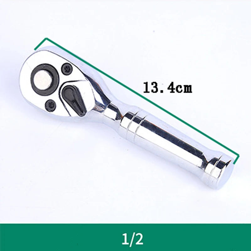 72-Tooth Mini Ratchet Wrench - 1/4, 3/8 & 1/2 Inch Short Handle Repair Tool