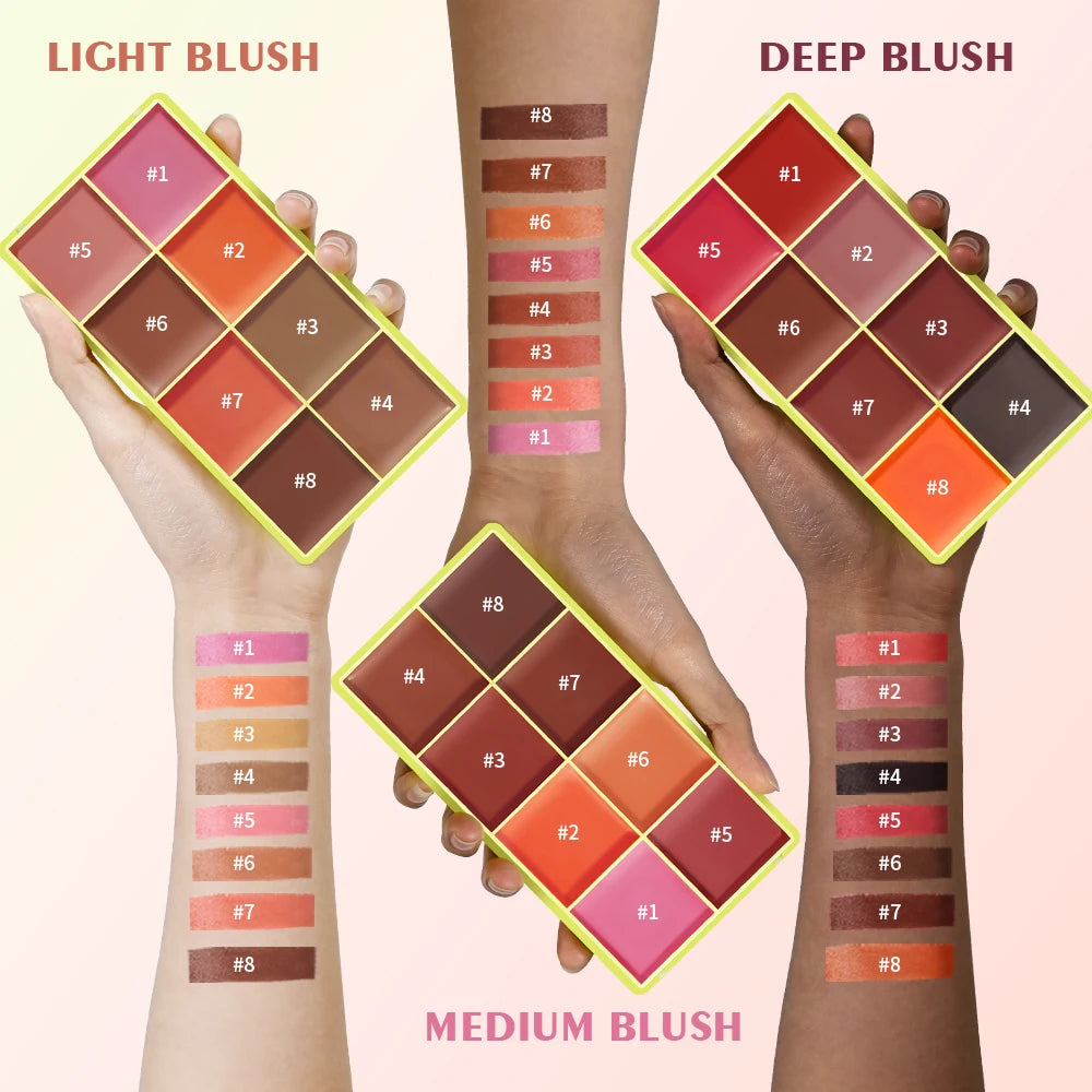 Curve Case Cream Makeup Palette - Eyebrow, Blush & Highlighter with Matte and Shimmer Finishes