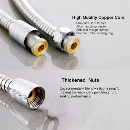 Flexible Stainless Steel Shower Hose – 1-3m Bathroom Plumbing Pipe for Shower Head, Bath Accessories