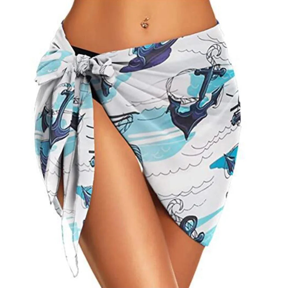 Summer Chiffon Sarong Skirt – Women’s Sheer Short Swimsuit Cover Up Beach Bikini Wrap Scarf