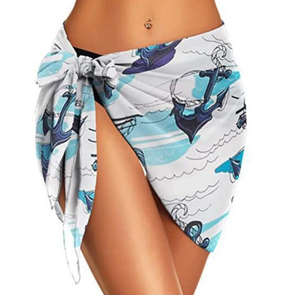 Summer Chiffon Sarong Skirt – Women’s Sheer Short Swimsuit Cover Up Beach Bikini Wrap Scarf