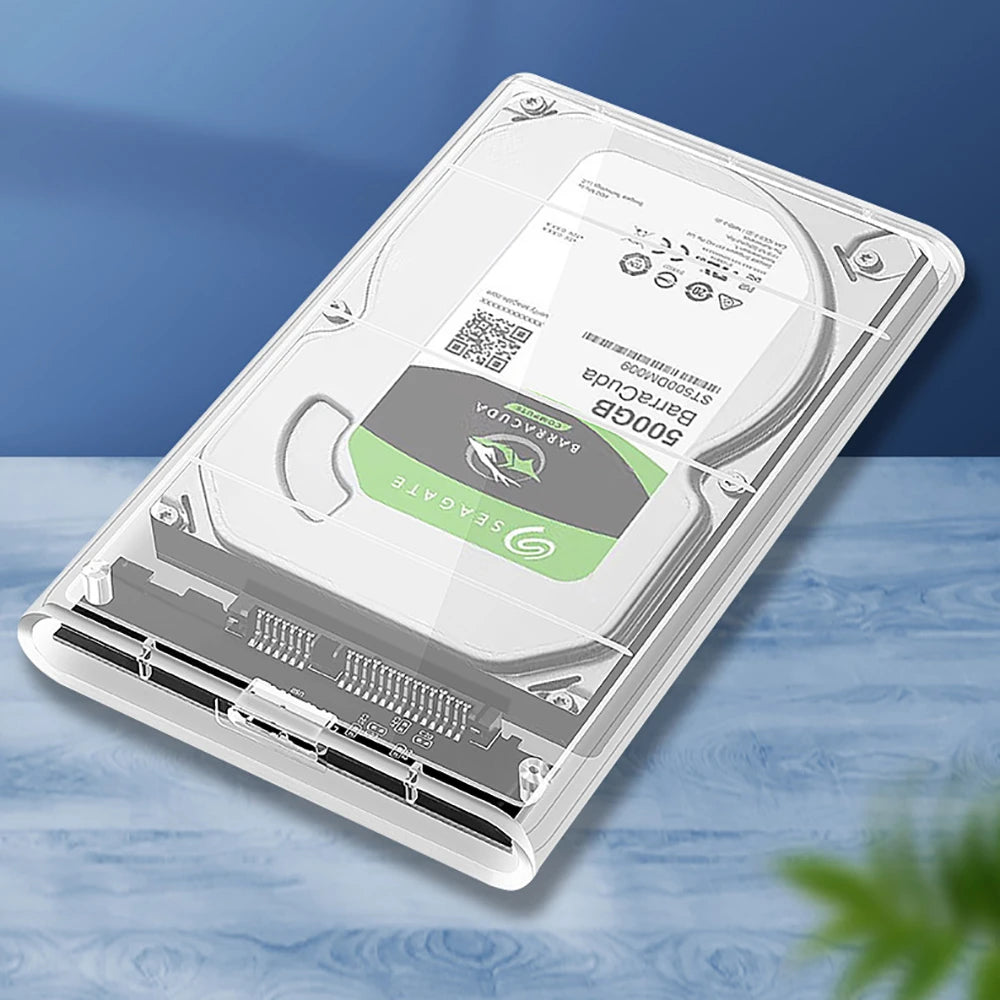 USB 3.0 2.5 Inch HDD Enclosure - SATA SSD Hard Drive Case with 5Gbps Transfer Speed, External Housing with Cable