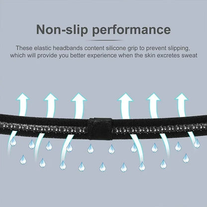 4 Pack Non-Slip Elastic Sports Headbands – Thick Sweatbands for Men & Women, Exercise & Outdoor Use