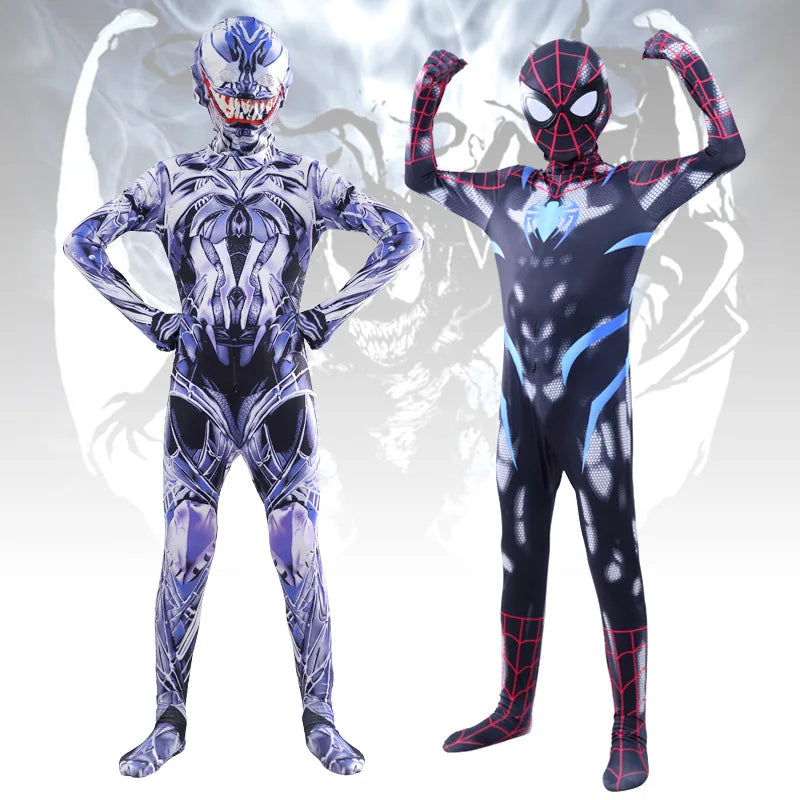 Men's Amazing Spiderman Cosplay Costume – Miles Morales Superhero Zentai Bodysuit Jumpsuit for Boys, Girls, Halloween & Christmas