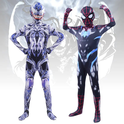 Men's Amazing Spiderman Cosplay Costume – Miles Morales Superhero Zentai Bodysuit Jumpsuit for Boys, Girls, Halloween & Christmas