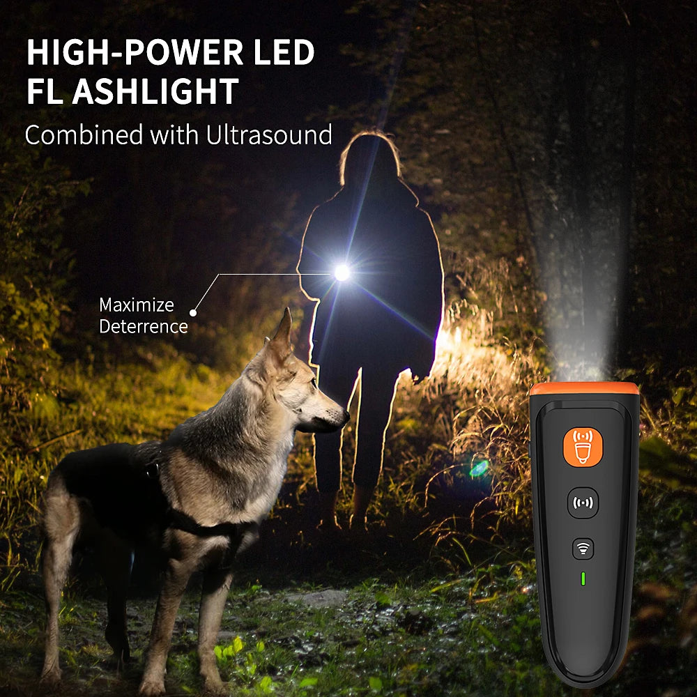 Ultrasonic Dog Bark Deterrent - Anti-Barking Device with 3 Training Modes, No Dog Noise, and USB Rechargeable