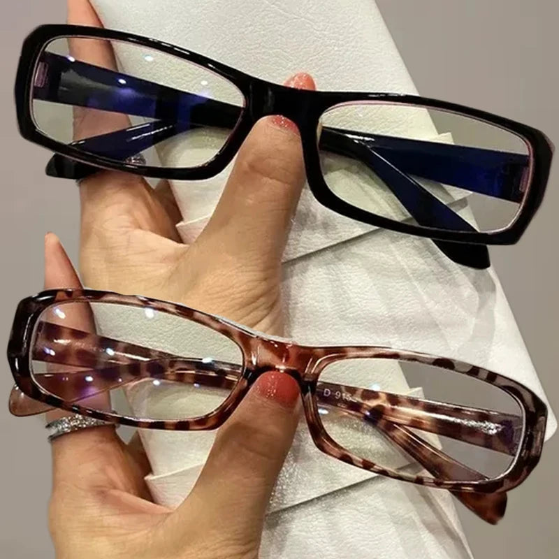 Japanese Korean Retro Square Glasses – Harajuku Clear Frame Eyewear with Blue Light Blocking