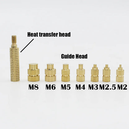 Heat Set Insert Kit for 3D Printing – M2–M6 Brass Threaded Nuts & Soldering Iron Tip for Plastic Insertion