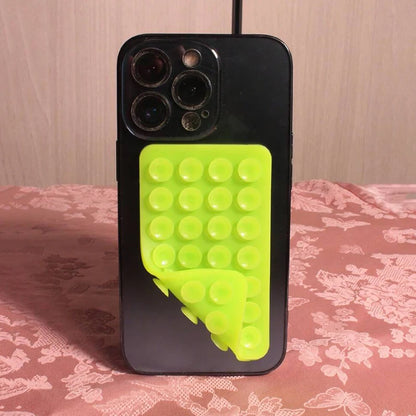 Silicone Suction Cup Phone Case Mount - Double-Sided Hands-Free Strong Holder for iPhone & Android Car Mirror Kitchen Bathroom Use