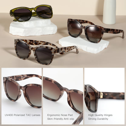 ZENOTTIC Women’s Cat Eye Polarized Sunglasses – Oversized Retro UV400 Designer Shades