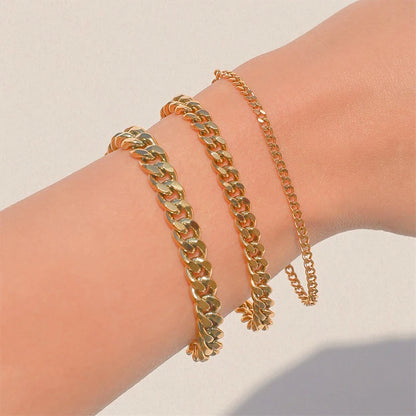 Fashion Stainless Steel Curb Cuban Chain Bracelet | Unisex Couples Jewelry | Wrist Hand Accessory for Men & Women | Party Gift