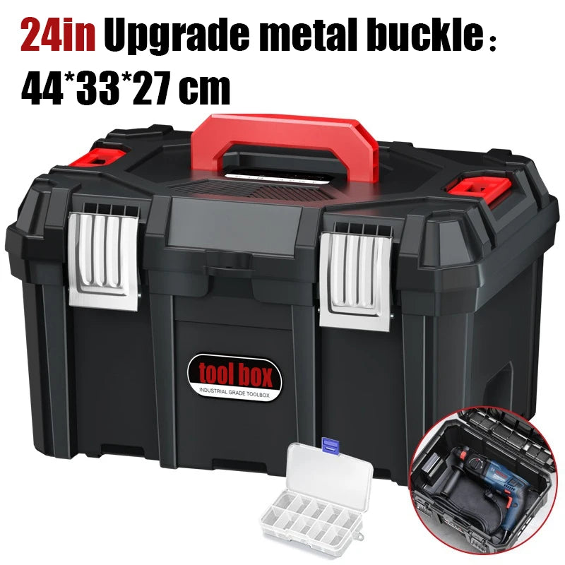 Large Portable Toolbox — Height-Adjustable Tool Organizer Suitcase for Garage, Workshop & Hardware Parts