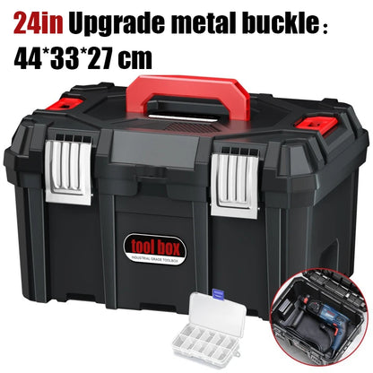 Large Portable Toolbox — Height-Adjustable Tool Organizer Suitcase for Garage, Workshop & Hardware Parts