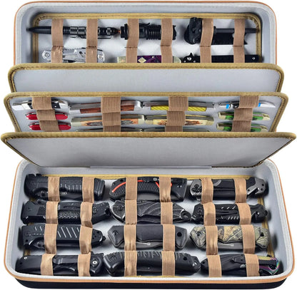 Knife Display Case – Storage Box for 66+ Pocket Knives & Butterfly Knives