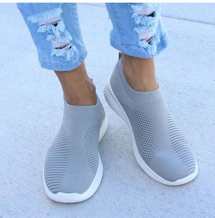Women’s Fashion Sneakers — Casual Walking Flat Platform Sock-Style Chunky Slip-On Shoes