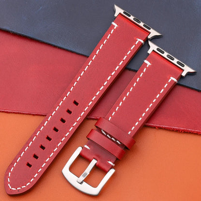 Genuine Leather Apple Watch Strap – Compatible with Series 7, 6, 5, 4, SE (40mm–49mm) for Men & Women