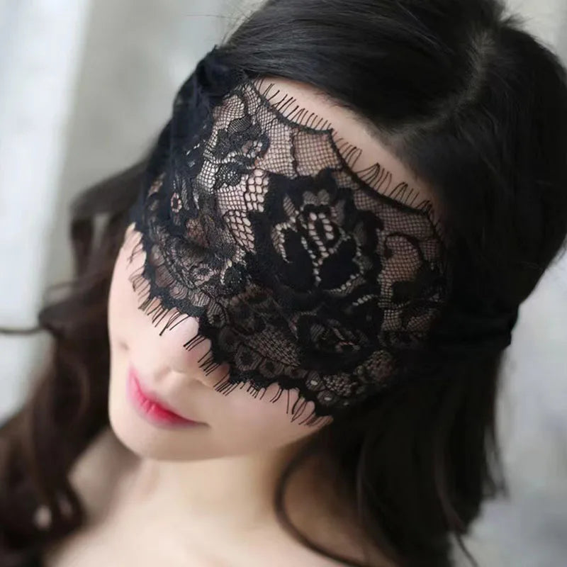 Fashion Lace Eye Mask — Hollow Out See-Through Blindfold, Adjustable Masquerade Mask for Party & Club Accessories