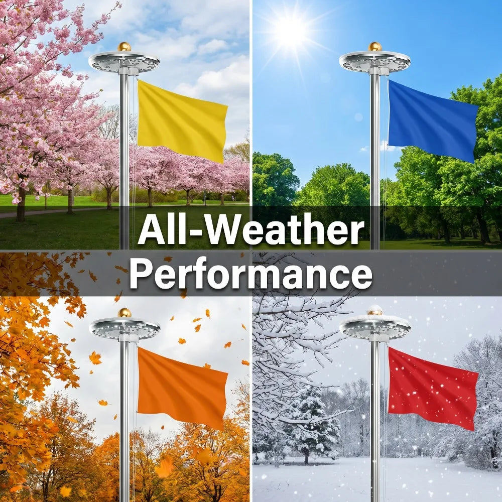 Solar LED Flagpole Light - IP65 Waterproof Auto On/Off Outdoor Landscape Lamp for Garden, Patio and Camping