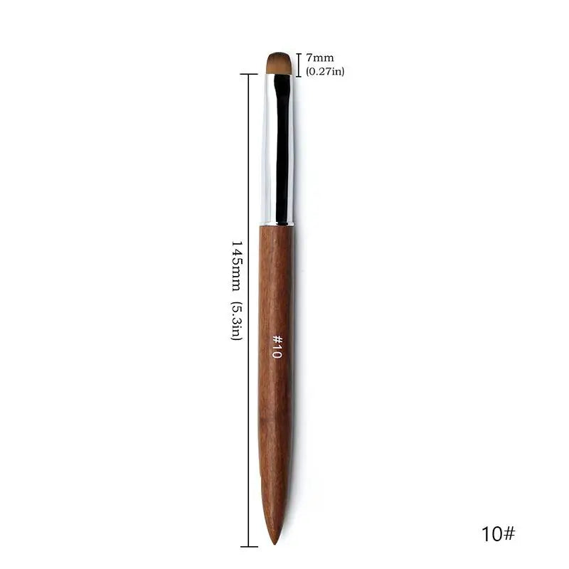 French Nail Art Drawing Brush - Versatile Flower Design Manicure Pen with Sandalwood Handle for Nail Art & Detailing