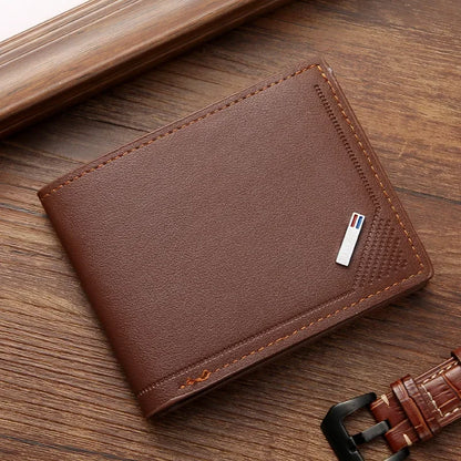 Men’s Leather Minimalist Wallet – Thin, Foldable Soft Leather Short Wallet