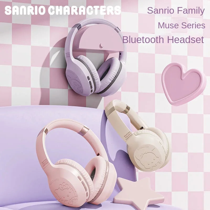 Hello Kitty & Kuromi S05 Wireless Bluetooth Headset — Kawaii Cartoon Character Headphones for Students, New Style