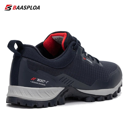 Baasploa Men's Waterproof Hiking Shoes – Anti-Skid, Wear-Resistant Outdoor Sneakers for Travel & Sports