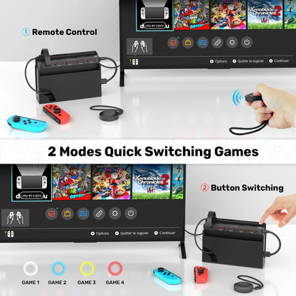 Unitek Game Card Switcher for Nintendo Switch OLED — Multi-Game Card Reader with Wireless Remote Control Accessory
