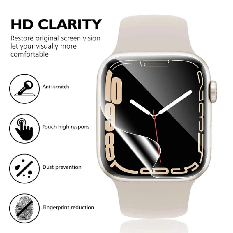 5-Pack Hydrogel Screen Protector for Apple Watch Series 1–9, Ultra 2 (40–49mm) – Full Coverage Film for Smartwatch