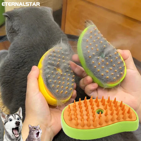 3 in 1 Electric Pet Grooming Tool - Cat and Dog Steamy Brush, Steam Brush, and Electric Sprayer for Massage and Shedding