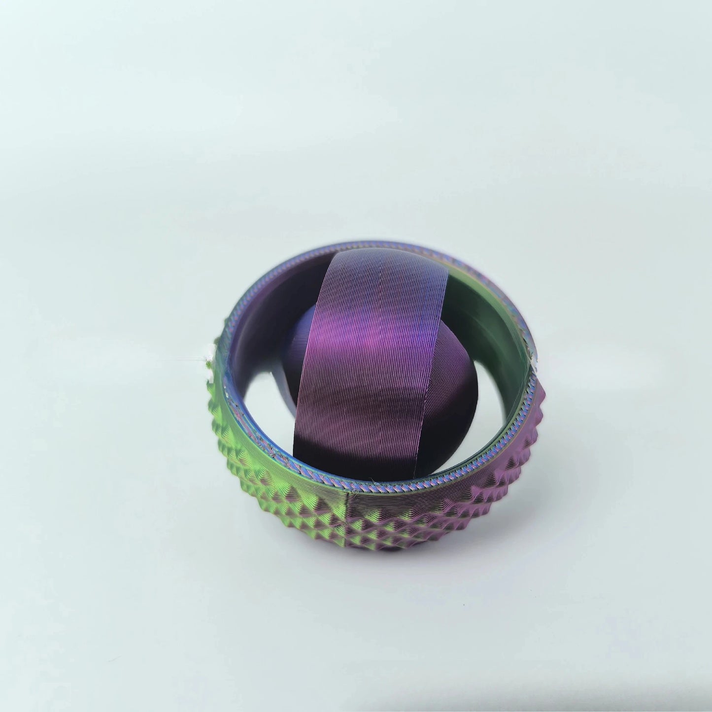 3D Printed Rotating O-Shaped Fidget Ball – Universal Gyroscope Toy for Anxiety Relief & Stress Decompression