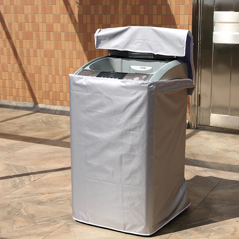Waterproof Polyester Washing Machine Cover – Dustproof Top Load Dryer Protector with Sunproof Silver Coating