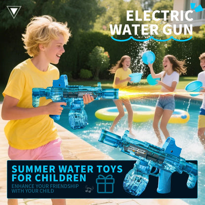 Electric Water Gun Toy - Automatic Sensor Light Recoil Simulation Outdoor Beach Toy for Kids