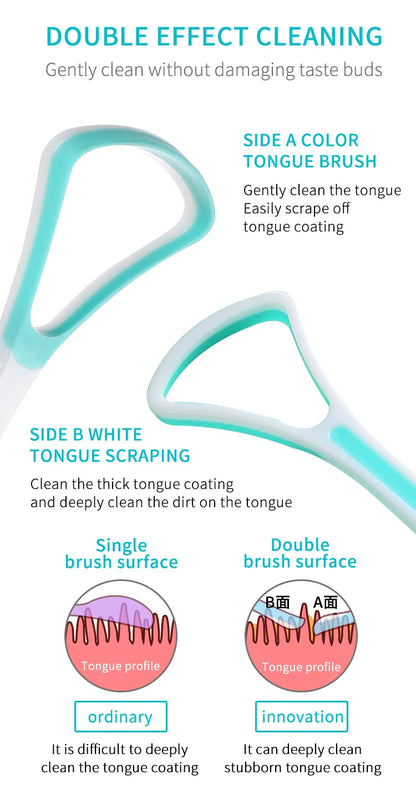 Tongue Scraper & Brush for Adults & Kids – Oral Care Tool to Eliminate Bad Breath Fast and Ensure Fresh Breath