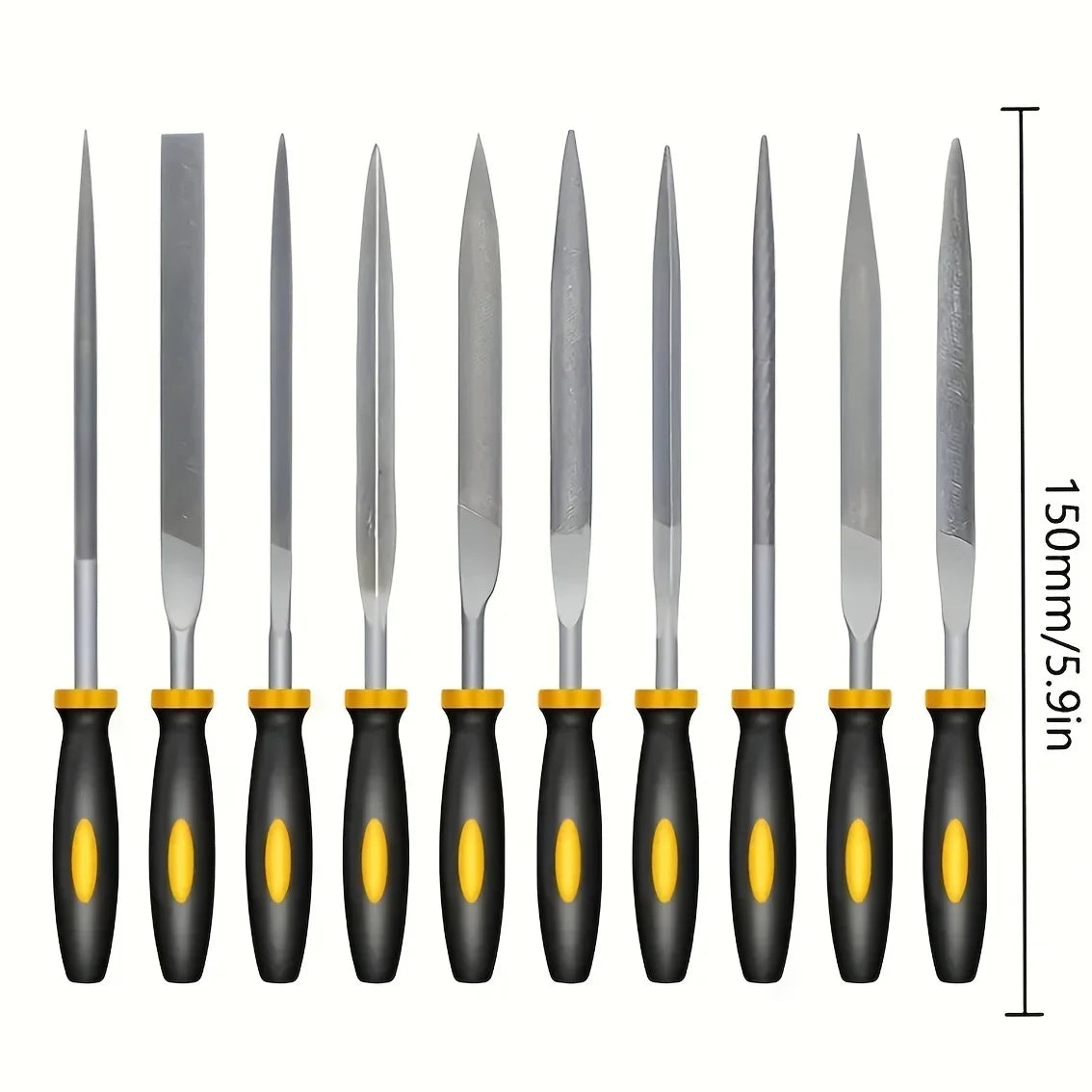 Premium High-Carbon Steel Needle File Set – Ergonomic Non-Slip Handles for Precision Filing Wood, Plastic & Model Craft Work