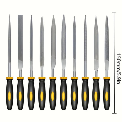 Premium High-Carbon Steel Needle File Set – Ergonomic Non-Slip Handles for Precision Filing Wood, Plastic & Model Craft Work