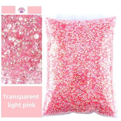 Jelly AB Resin Rhinestones 2-6mm — Non-Hotfix Flat Back Plastic Crystals & Strass Glitters, Large Pack